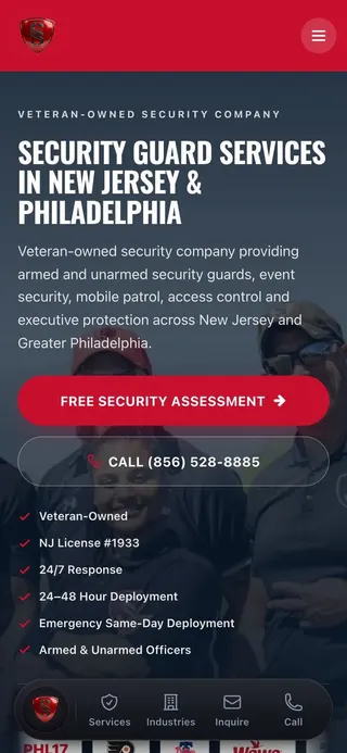 Semper Secure homepage on a phone