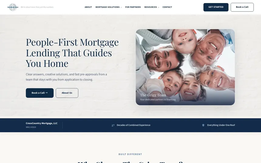 The Grigg Team homepage on desktop
