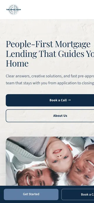 The Grigg Team homepage on a phone