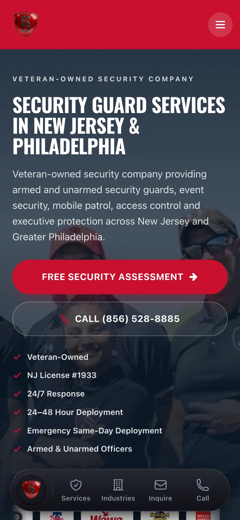 Semper Secure website on a phone