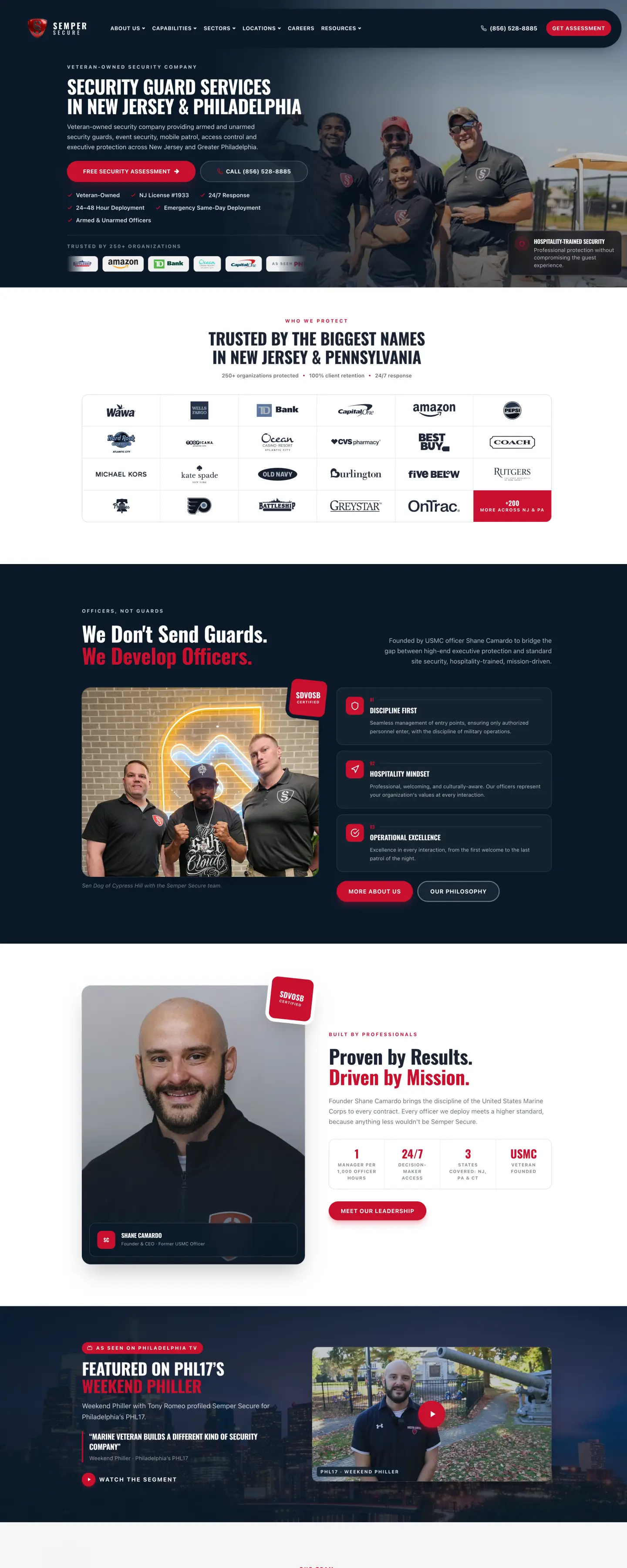 Semper Secure website, built by Lockard Design Co.