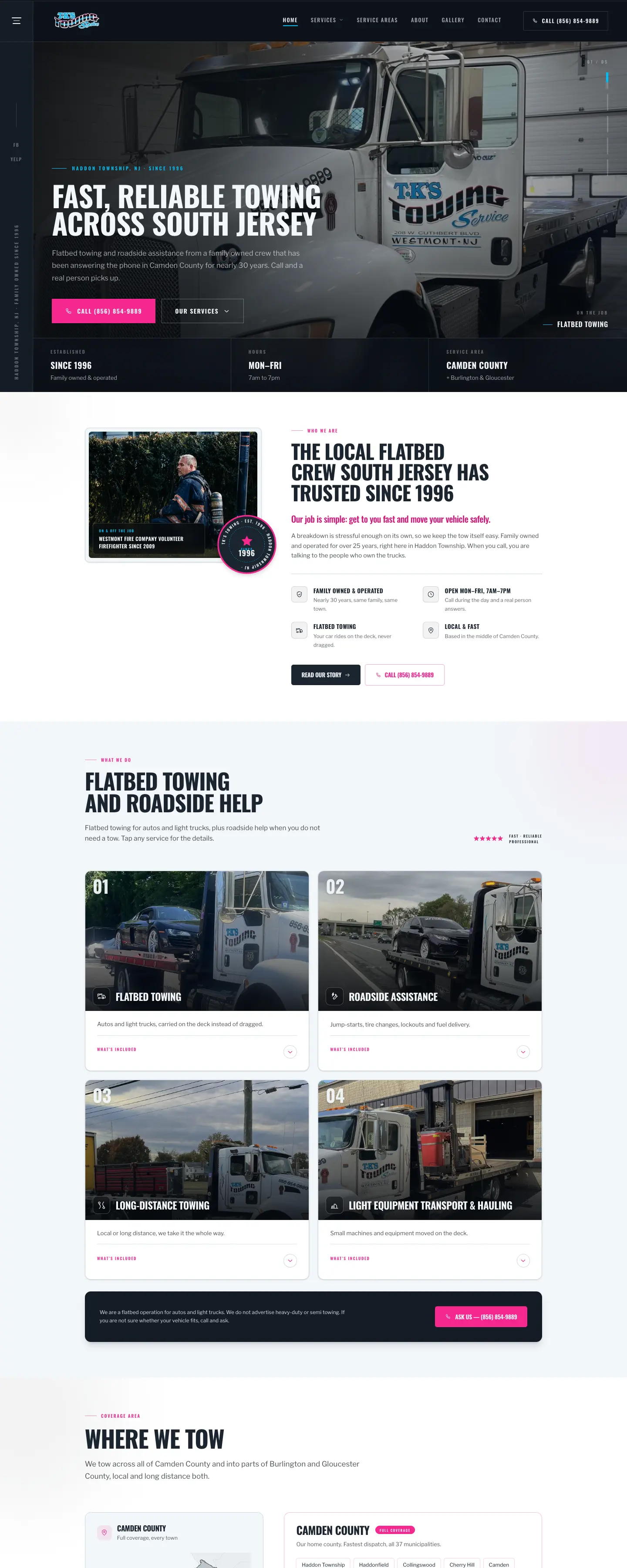 TKS Towing website